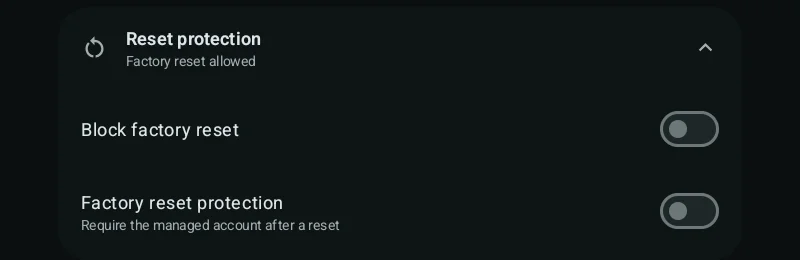 Reset protection