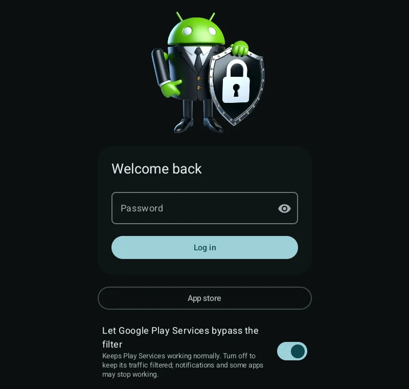 Login screen